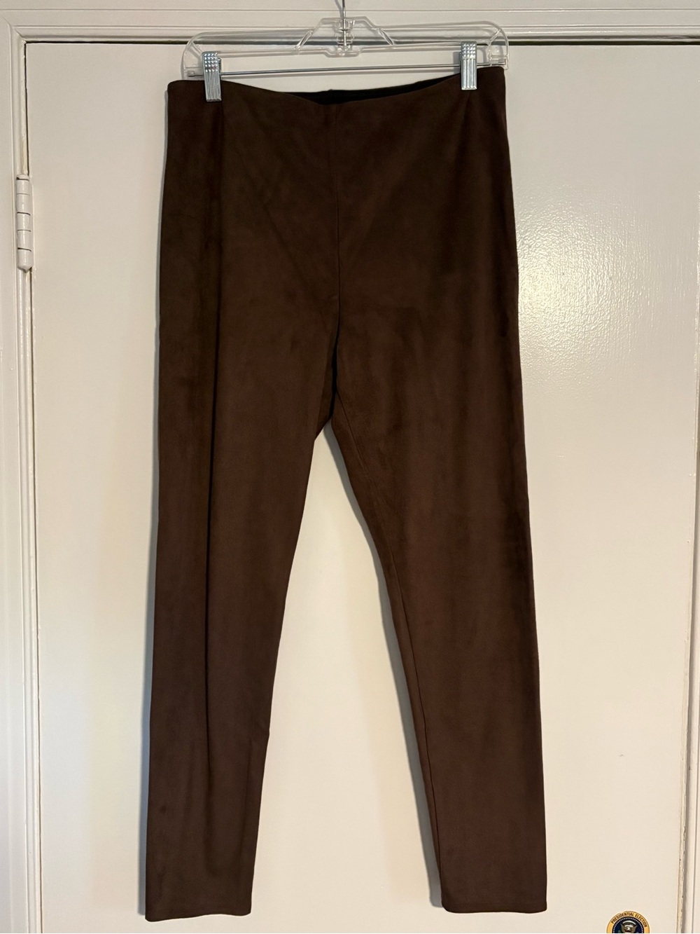 NWT Lyssé Hi Waist Faux Suede Leggings Bourbon Brown Size L
